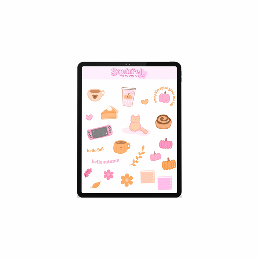 Cute Autumn Digital Stickers