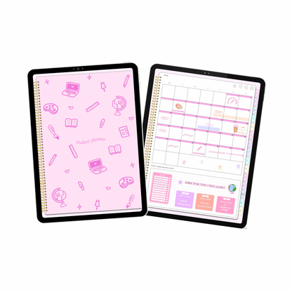 Undated Student Planner + Digital Stickers included